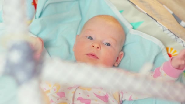 Vreugde Verwondering Van Een Pasgeborene Ervaren Zachte Ochtend Licht Speelse — Stockvideo