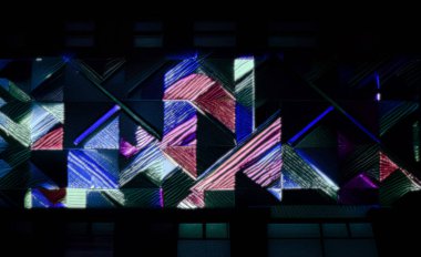 abstract background of a colorful stained glass window on a black background. 3d rendering,