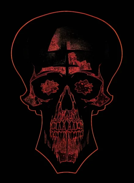 Skull Cross Black Background Illustration — Stock Photo, Image