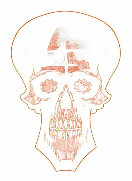 Cráneo Con Una Cruz Sobre Fondo Blanco Ilustración Vectorial — Foto de Stock