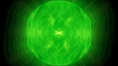 Koyu bir arka planda parlayan yeşil ışık