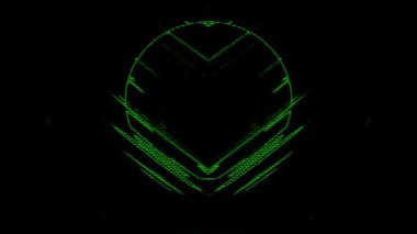 Siyah arkaplana karşı yeşil renkte dairesel desen