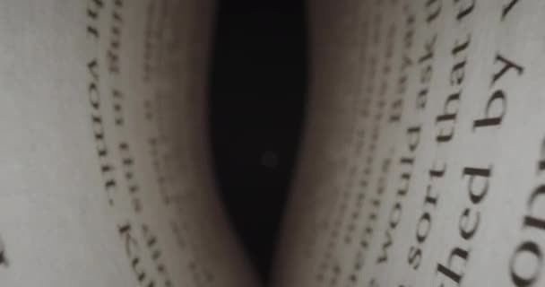 Rychle Pohybující Snímek Makra Zobrazený Knize List Knihy Detailně Textem — Stock video