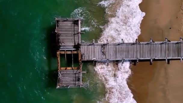 Εναέρια Drone Shot Δείτε Τον Ωκεανό Των Κυμάτων Του Ωκεανού — Αρχείο Βίντεο