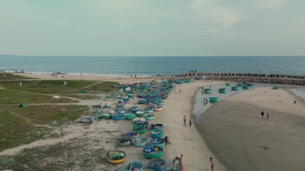 Flug Aus Der Luft Über Den Strand Mui Vietnam Der — Stockvideo