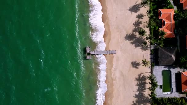 Lucht Drone Schot Uitzicht Oceaan Van Oceaan Golven Prachtige Golven — Stockvideo