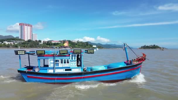 Fiskeby Mui Vietnam Mui Fishing Village Som Flyger Runt Flera — Stockvideo