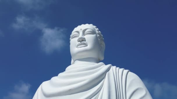 Luftbild Grenzenlos Klaren Blauen Himmel Und Big Buddha Von Vietnam — Stockvideo