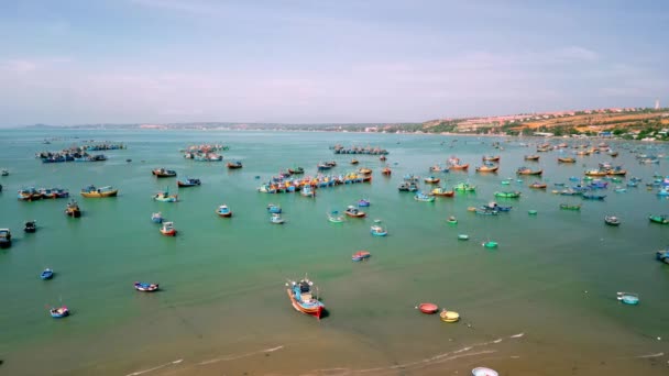 Риболовецьке Селище Муй Єтнам Mui Fishing Village Літає Навколо Декількох — стокове відео