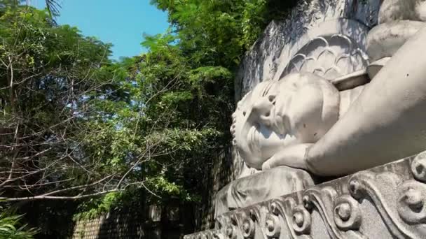 Gran Buda Blanco Reclinado Vietnam Una Las Atracciones Mui Nes — Vídeo de stock