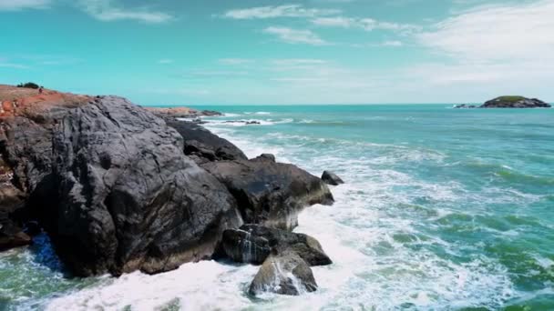 Stor Ocean Vacker Våg Extrem Våg Krossande Kust Stor Ocean — Stockvideo