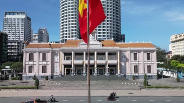 Teatr Lalek Trang Flaga Wietnamu Nha Trang Wietnam Lutego 2023 — Wideo stockowe