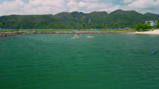 Villa Vien Nha Trang Vietnam Februari 2023 Stand Paddle Recreation — Stockvideo