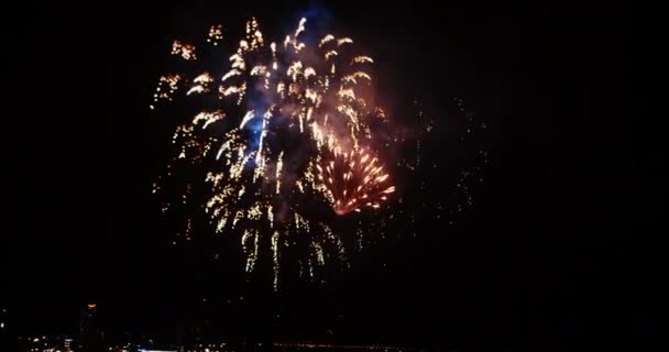 Focuri Artificii Luminoase Anul Nou 2023 Ajun Frumos Ani Noi — Videoclip de stoc