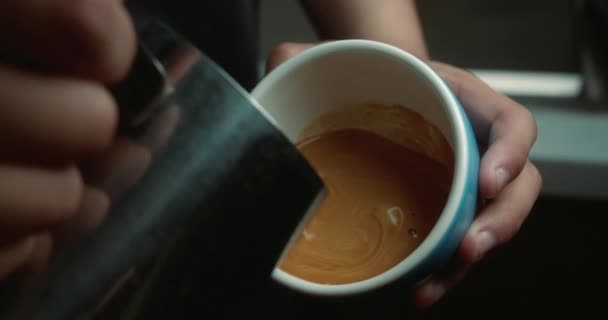 Coffee Barista Slow Art Coffee — Stock Video