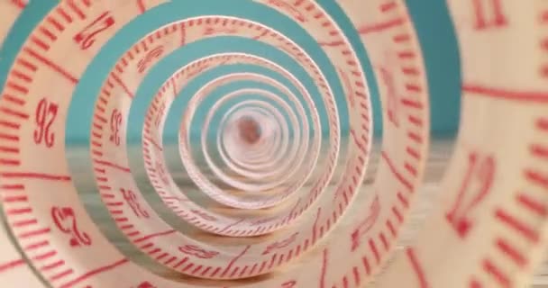 Arka Plandaki Dikiş Renkli Iplik Rulosunun Içine Bir Mezuranın Süper — Stok video