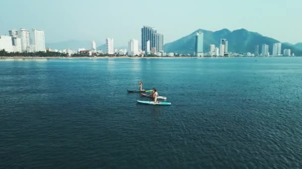 Nha Trang Vietnam Mayıs 2023 Stand Paddle Recreation Fitness Yaz — Stok video