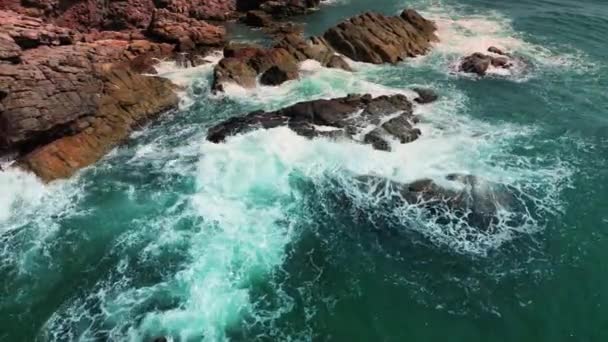 Vitality Blue Energy Clear Ocean Water Powerful Stormy Sea Waves — Stock Video