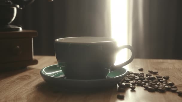 Чашка Чая Кофе Пару — стоковое видео