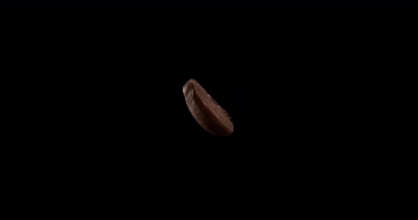 Close Seeds Coffee Fragrant Coffee Beans Roasted Smoke Comes Coffee — Stock Video