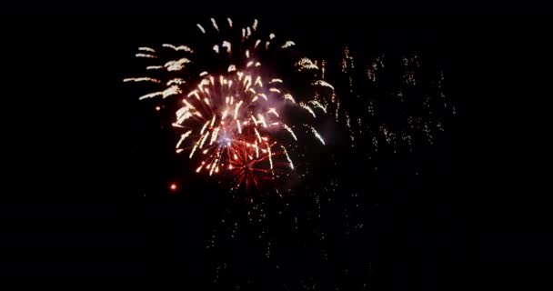 Focuri Artificii Luminoase Anul Nou 2023 Ajun Frumos Ani Noi — Videoclip de stoc