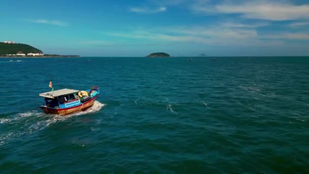 Fiskeby Mui Vietnam Mui Fishing Village Som Flyger Runt Flera — Stockvideo