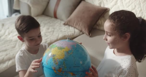 Bambini Studiano Casa Concetto Apprendimento Distanza Studentessa Adolescente Scolaro Che — Video Stock