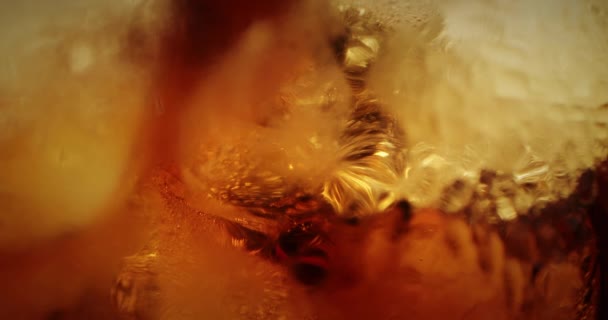 Limonade Froide Verre Close Cola Avec Texture Tir Macro Glace — Video