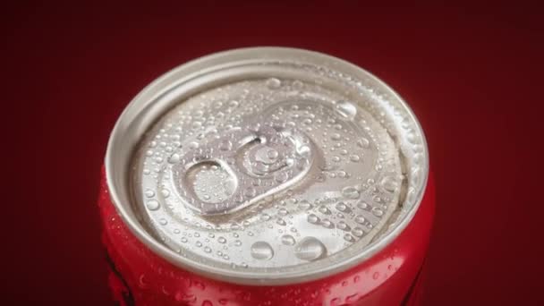 Coca Cola Refrigerante Não Pode Açúcar Feche Gire Luz Pode — Vídeo de Stock