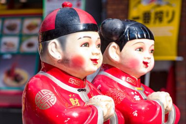 KOBE - JAN 11: Traditiona Chinese figurines at the Nankinmachi attraction of Kobe China Town, January 11. 2017 in Japan