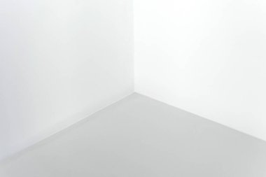 Empty room with perspective and corner or angle