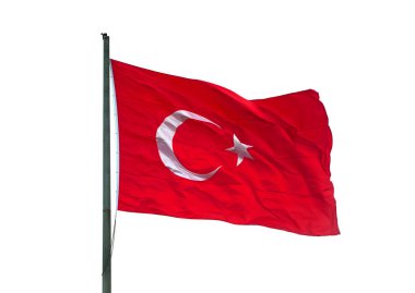 Türk bayrağı beyaza izole edildi