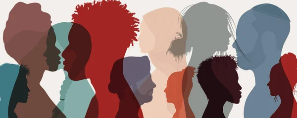 Skupinová Rozmanitost Lidí Stranu Atraktivní Dobře Vypadající Multikulturní Muži Ženy — Stockový vektor