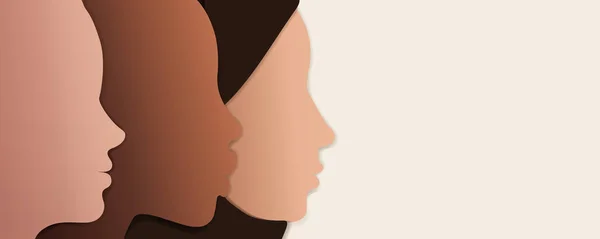 Fikirlerini Bilgilerini Paylaşan Çok Irklı Kadınlardan Oluşan Bir Siluet Grubu — Stok Vektör