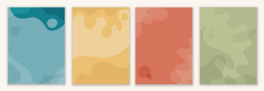 Modern yaratıcı set koleksiyon şablonu broşür afiş broşürü kolorati con Eleenti for me organici. Vektör modayı arka planı. Soyut örtülü arka plan. Sunum kopyalama alanı