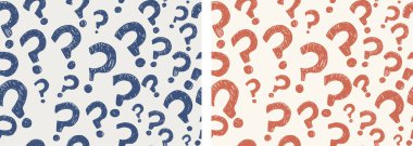 Rastgele işaretlenmiş soru işaretleri kusursuz desen arkaplanı. Arkaplan sorgulama karalama stili. Anket kağıdı. Seçim, sorun, soru, şüphe ya da sorgulama kavramı. Faq