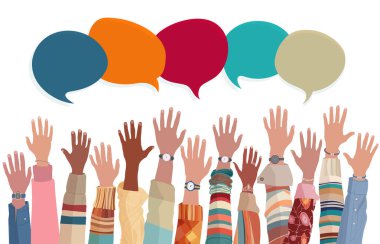 Çok kültürlü grup insanlarının anonim yükselişi. Irksal eşitlik. Kabarcık. Kalabalık. Farklı ırklardan erkekler ve kadınlar. İletişim.