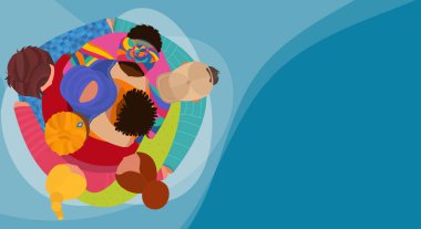 Çeşitli takımlar daire şeklinde bir görünümde birleştiler. İşbirliği ve kültürel çeşitlilik