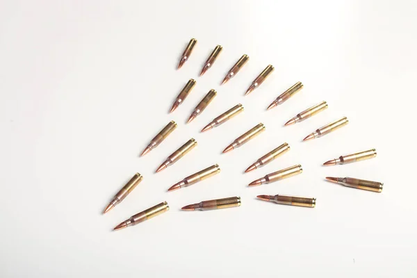 Ar15 Bullets White Background 223 Rem Nato — Stock Photo, Image