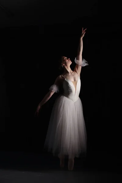 Професійний Балериновий Танцювальний Балет Темний Фон Красиве Жіноче Тіло — стокове фото