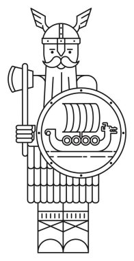 Viking kalem çizimi çizimi. Poster, Duvar Dekorasyonu, Kartpostal, Sosyal Medya Afişi, Broşür Kapağı Tasarım Arkaplanı. Vektör Deseni.
