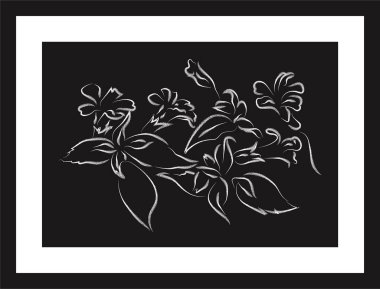 Çiçek taslağı. Vektör posteri. Oturma odası posteri, duvar süsleme posteri