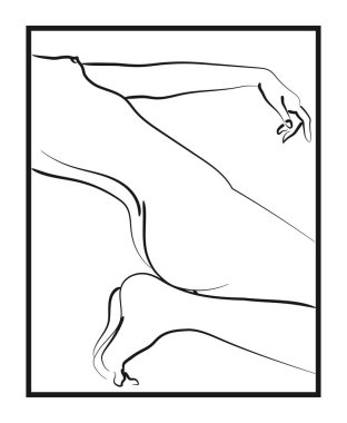 İnsan çizimi. Vektör posteri. Oturma odası posteri, duvar süsleme posteri 