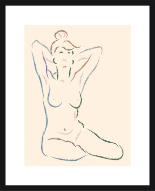 İnsan çizimi. Vektör posteri.