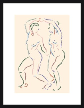 İnsan çizimi. Vektör posteri.