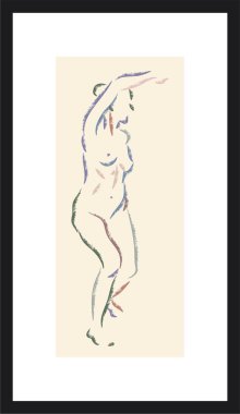 İnsan çizimi. Vektör posteri.