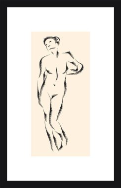 İnsan çizimi. Vektör posteri.