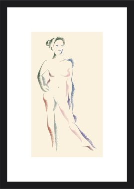 İnsan çizimi. Vektör posteri.