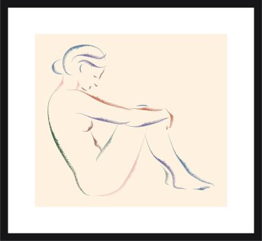 İnsan çizimi. Vektör posteri.