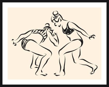 İnsan çizimi. Vektör posteri.